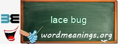 WordMeaning blackboard for lace bug